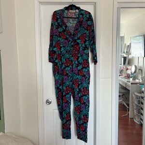 VINTAGE DIANE VON FURSTENBERG FLORAL JUMPSUIT